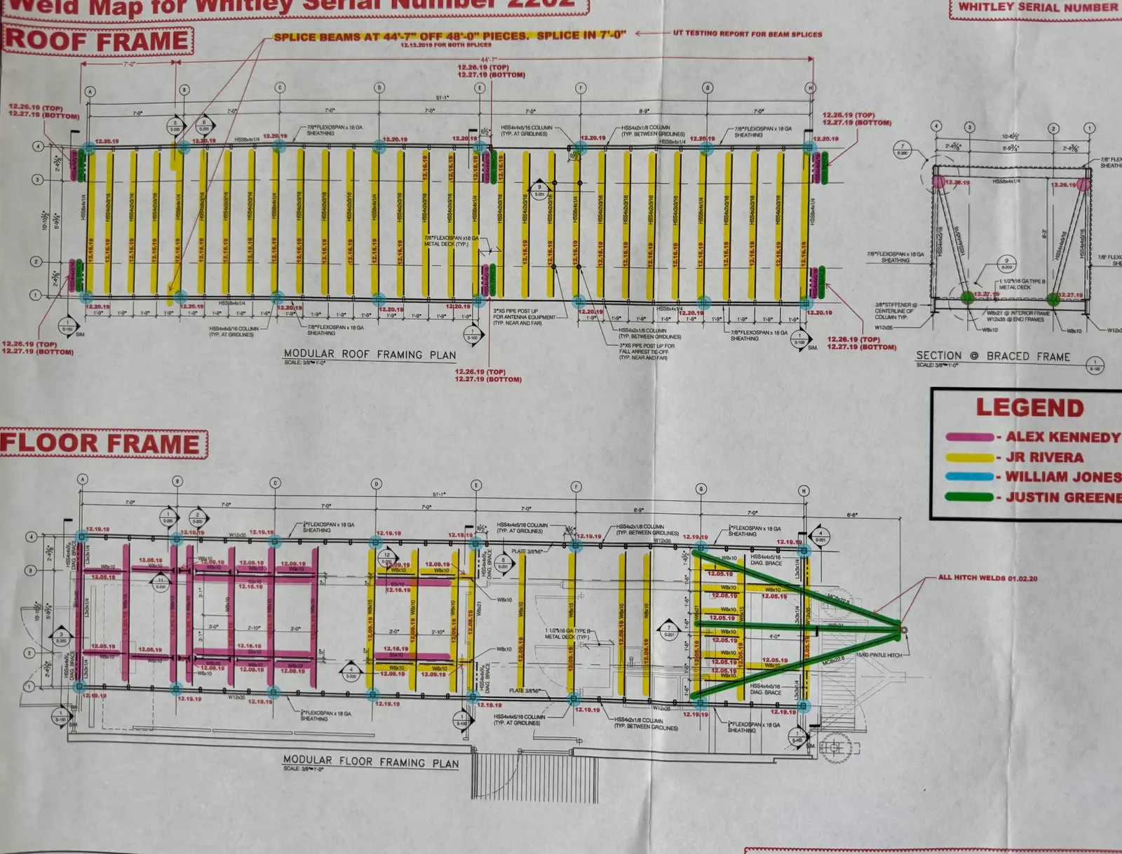 Structural floor frame drawing