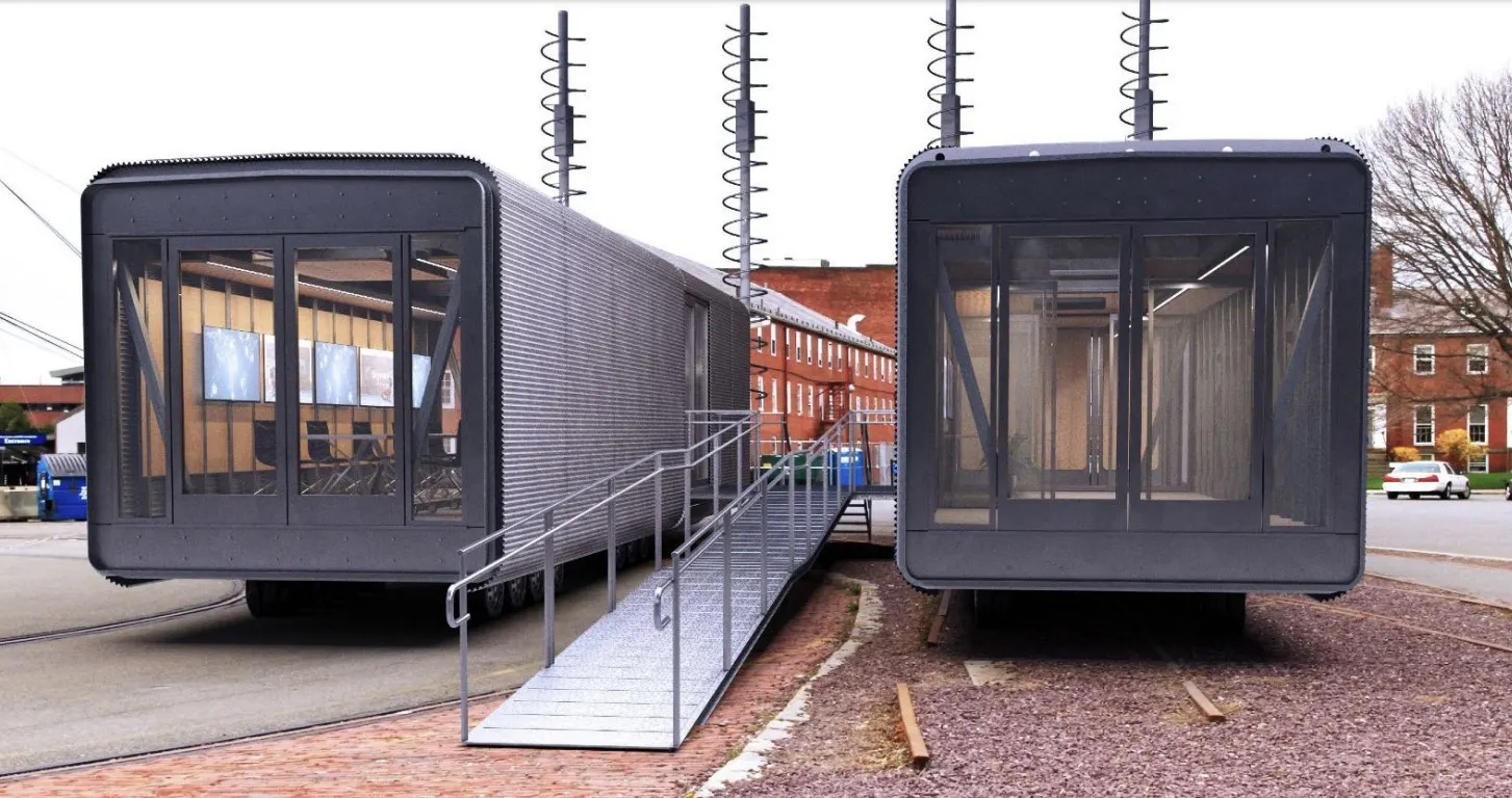 Two command pods with an ADA entry ramp